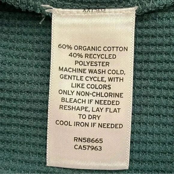 BP by Be Proud Women's Split Neck Thermal Cropped Top Green Moss Waffle SZ S - Picture 8 of 12